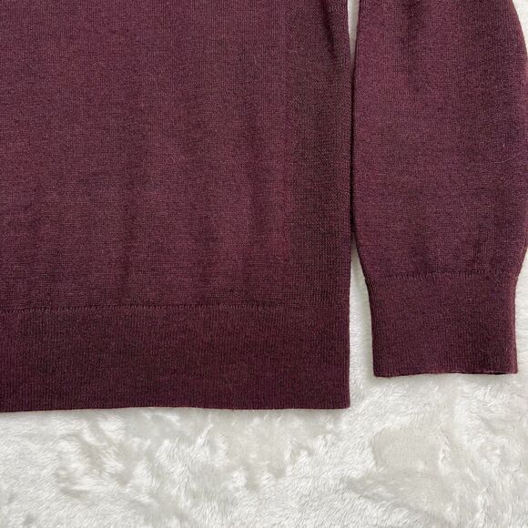 Elegant Men’s Pullover Express Size M Light  Fine Wool Burgundy Old Money Style - Picture 4 of 9